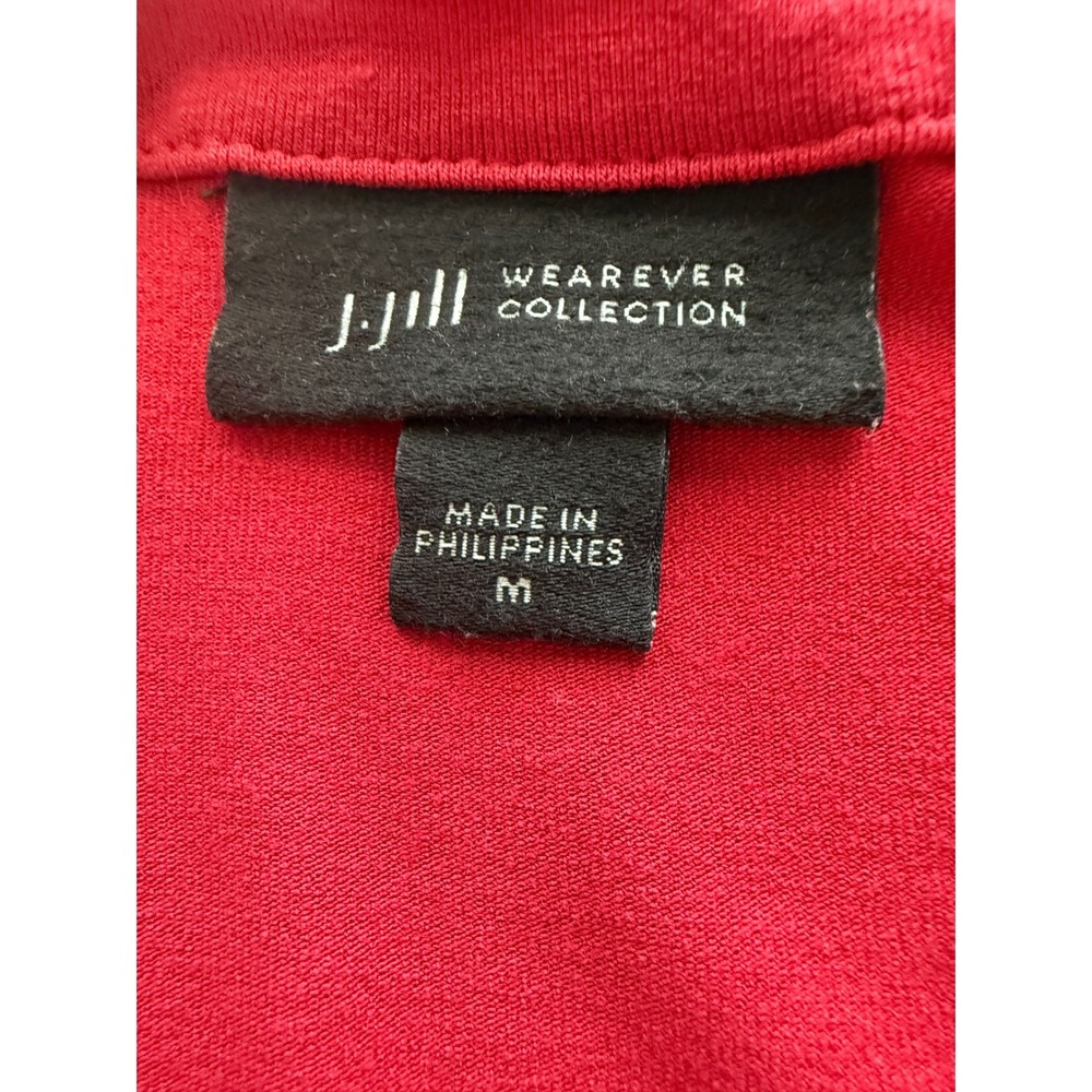 J. Jill Wearever Red Jersey Knit Maxi Dress Short Sleeve Empire Waist Womens M - Picture 10 of 11